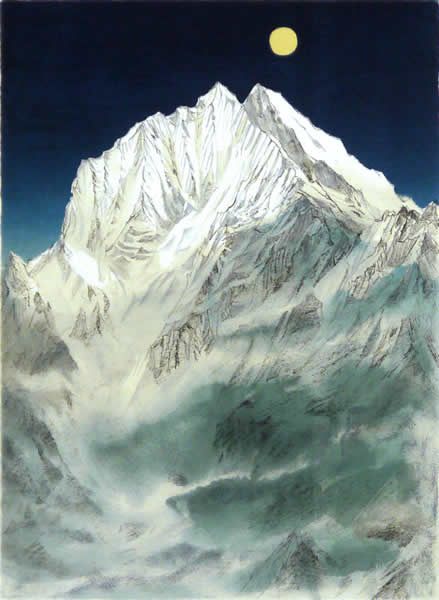 Moon of the Himalaya, lithograph by Horin FUKUOJI