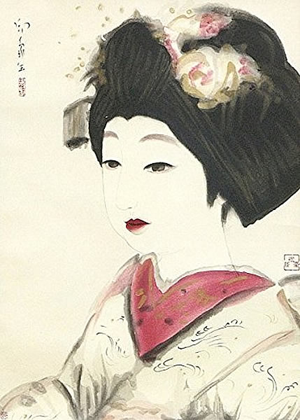 Japanese Maiko or Geisha paintings and prints by Insho DOMOTO