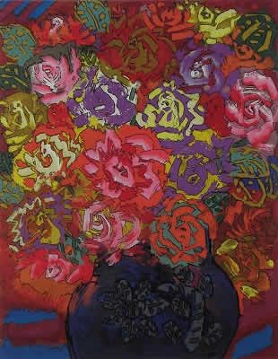 Rose, silkscreen by Koji KINUTANI