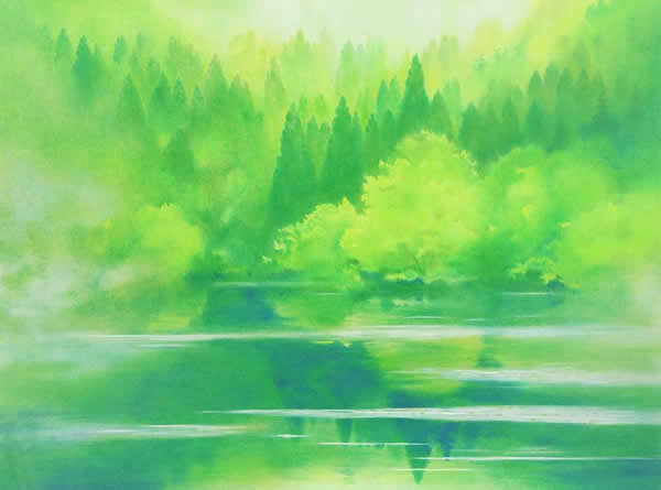 Japanese Lake paintings and prints by Nobuyuki SHIMIZU