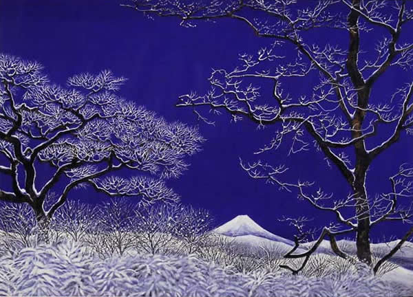 White Trees, lithograph by Reiji HIRAMATSU