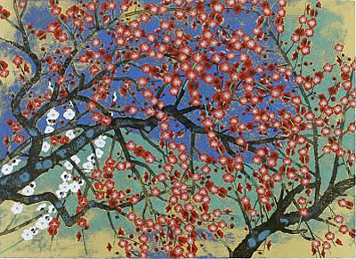 Japanese Plum Blossom paintings and prints by Reiji HIRAMATSU