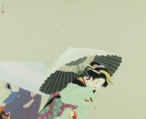 Japanese Snow paintings and prints by Shoen UEMURA