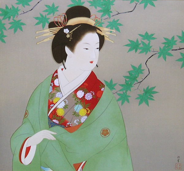 Japanese Maple or Autumn Colors paintings and prints by Shoen UEMURA
