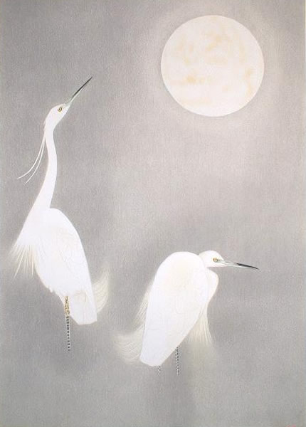 Moon, lithograph by Shoko UEMURA