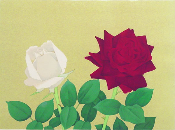 Rose, lithograph by Taisei SATO