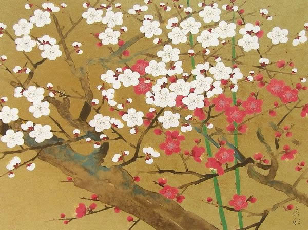 Japanese Spring paintings and prints by Tekison UDA
