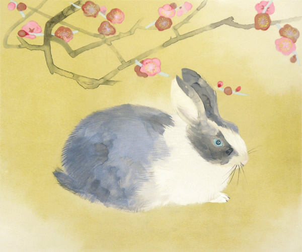 Japanese Rabbit or Hare paintings and prints by Toshio MATSUO