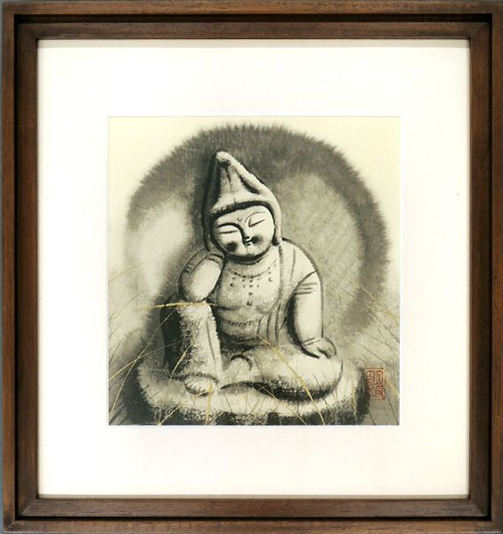 'Guardian Deity of Children in a Field' lithograph by Akira AKIZUKI