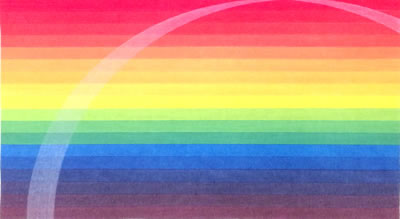 'Rainbow' woodcut by AY-O