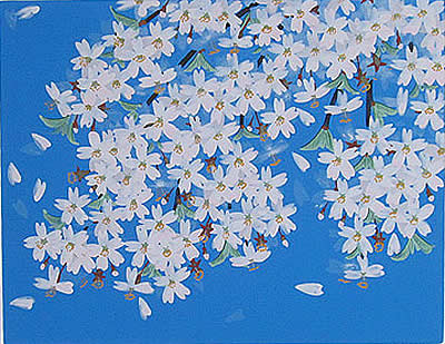 'Weeping Cherry (3)' silkscreen by Chinami NAKAJIMA
