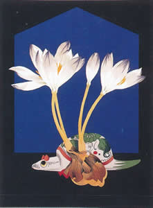 Colchicum, lithograph by Chinami NAKAJIMA