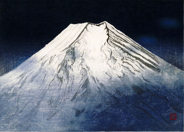 'Mount Fuji' woodcut by Chuichi KONNO