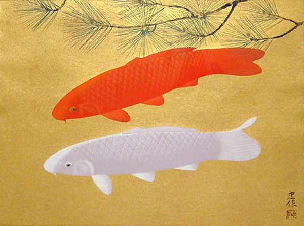 Japanese Pond paintings and prints by Chusaku OYAMA
