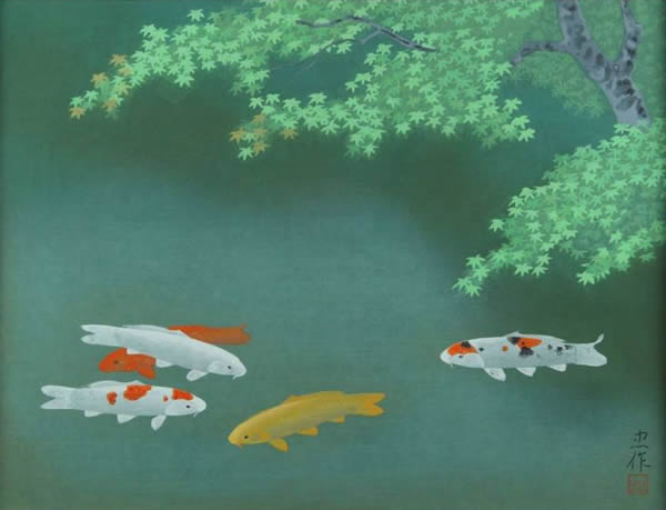 Japanese Pond paintings and prints by Chusaku OYAMA