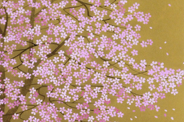 Detail of Shower of Cherry Blossoms, by Fumiko HORI