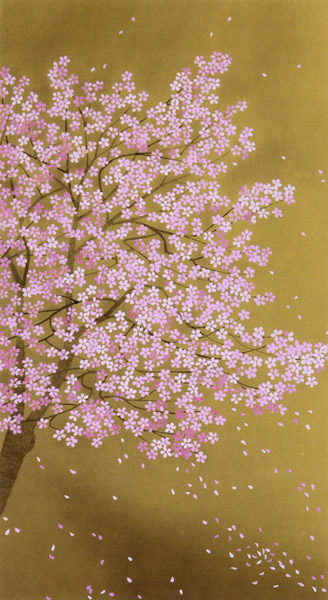 Shower of Cherry Blossoms, silkscreen by Fumiko HORI