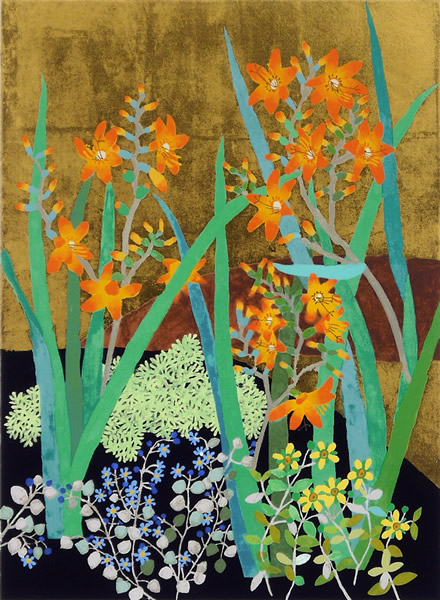 Crocosmia Aurea, silkscreen by Fumiko HORI