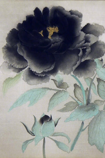 Detail of Black Peonies, by Gyoshu HAYAMI
