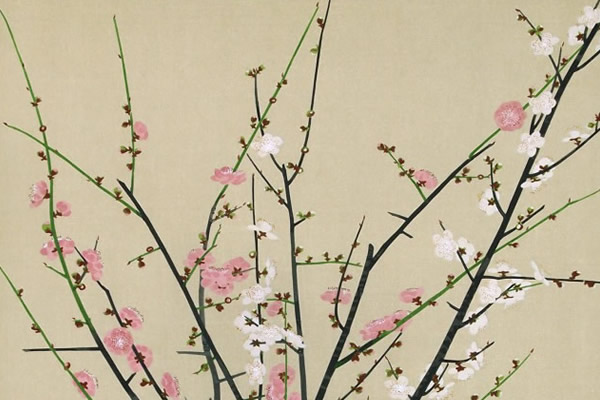 Detail of Plum Blossoms in a Vase, by Gyoshu HAYAMI