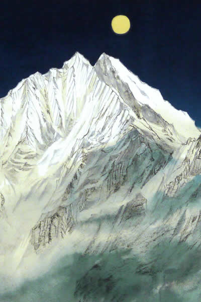 Detail of Moon of the Himalaya, by Horin FUKUOJI