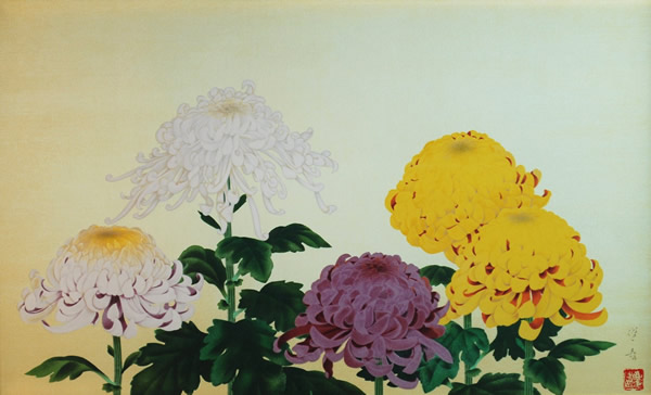 Chrysanthemum, lithograph by Hoshun YAMAGUCHI