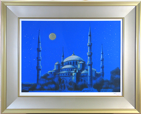 Frame of Silver Moon over the Blue Mosque, Istanbul, by Ikuo HIRAYAMA