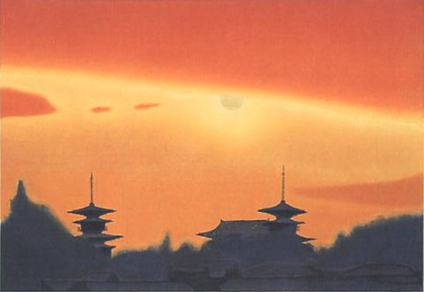 Japanese Sunset paintings and prints by Ikuo HIRAYAMA