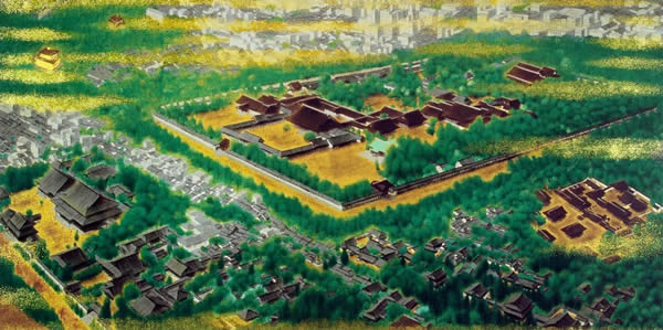 Views in and around the City of Kyoto in Heisei Era (Right), lithograph, silkscreen by Ikuo HIRAYAMA