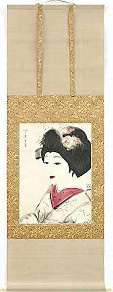 'Apprentice Geisha' woodcut by Insho DOMOTO