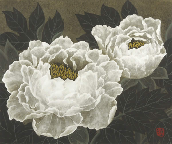 Japanese Peony paintings and prints by Junsaku KOIZUMI