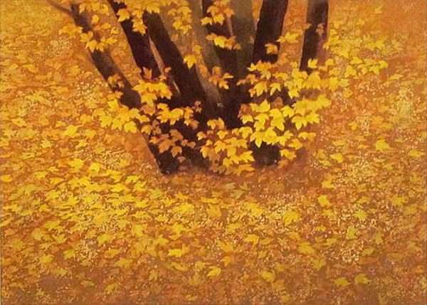 Late Autumn, lithograph by Kaii HIGASHIYAMA