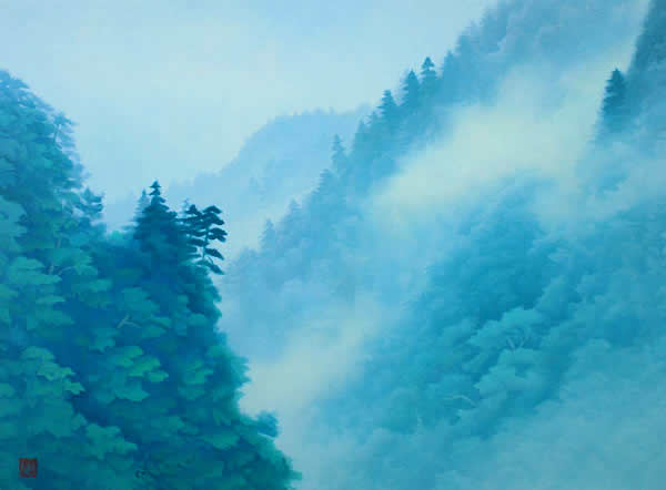 Cloud in a Gorge, lithograph by Kaii HIGASHIYAMA