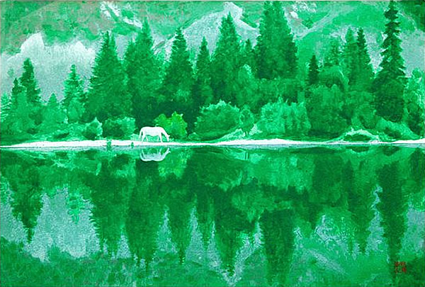 Limpid Lake, lithograph by Kaii HIGASHIYAMA
