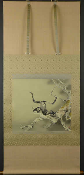'Gibbons' woodcut by Kansetsu HASHIMOTO