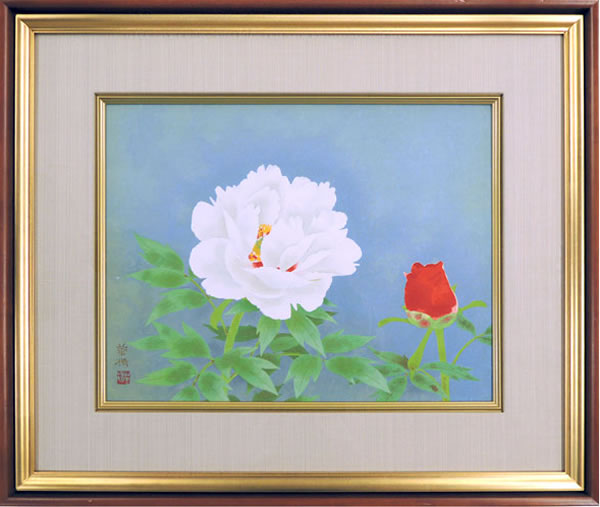 Frame of Red and White Peonies, by Kayo YAMAGUCHI