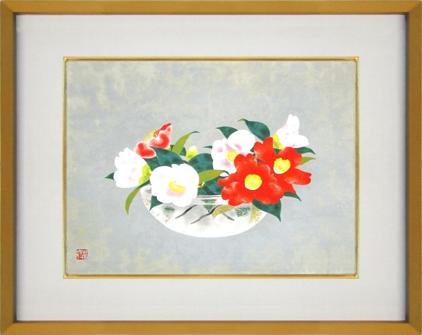 Frame of Arranged Camellias, by Kayo YAMAGUCHI