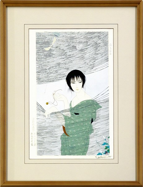 'Bindweed' woodcut by Kiyoshi NAKAJIMA