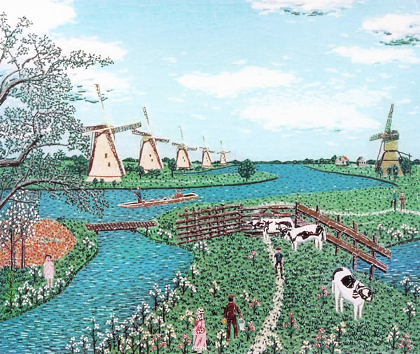 Dutch Farm, lithograph by Kiyoshi YAMASHITA