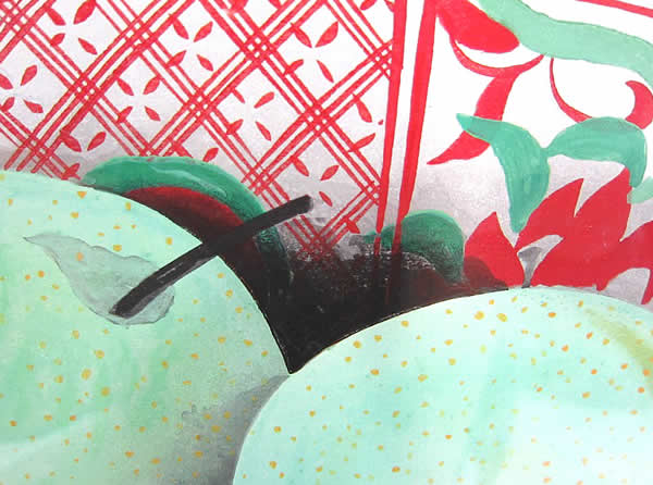 'Red Painting' woodcut by Kokei KOBAYASHI