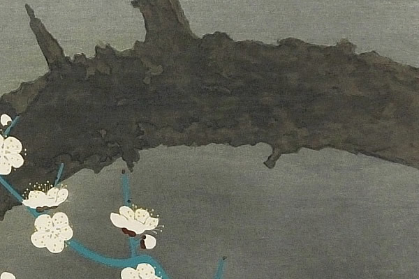 Detail of White Plum Blossom, by Matazo KAYAMA