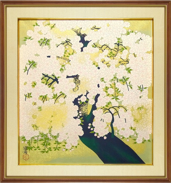 'Cherry Blossom' woodcut by Meiji HASHIMOTO