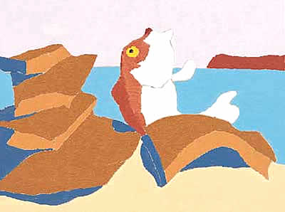 'Sea' silkscreen by Morikazu KUMAGAI