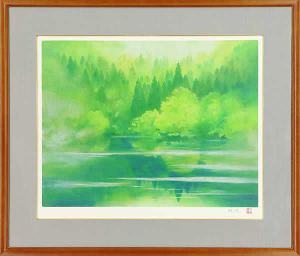 'Limpid Water in the Morning' lithograph by Nobuyuki SHIMIZU