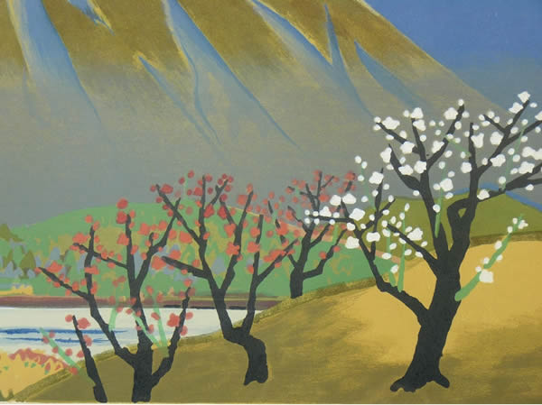 'Ezo in Early Spring' lithograph by Nori OYA