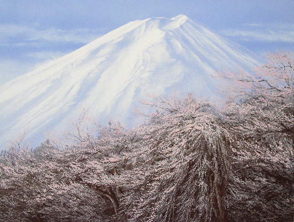 Mount Fuji in Spring, digital print by Nori SHIMIZU