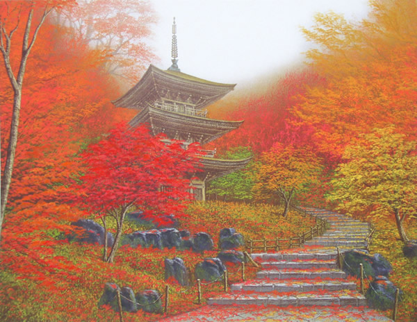 Kongorinji Temple in Autumn, digital print by Nori SHIMIZU
