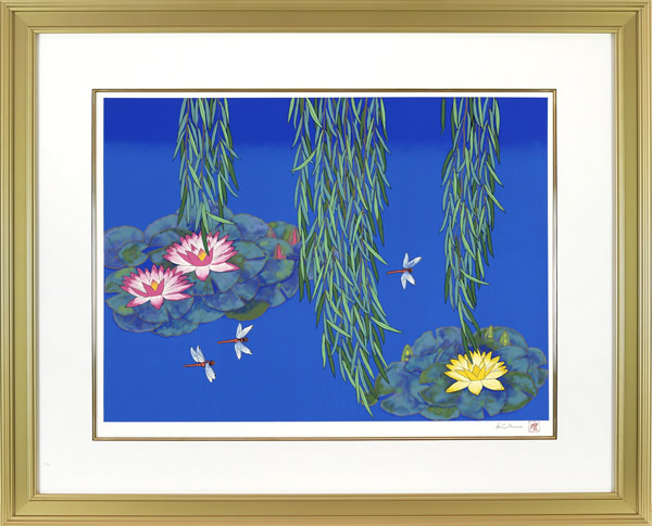 Frame of Red Dragonflies, Homage to Monet, by Reiji HIRAMATSU