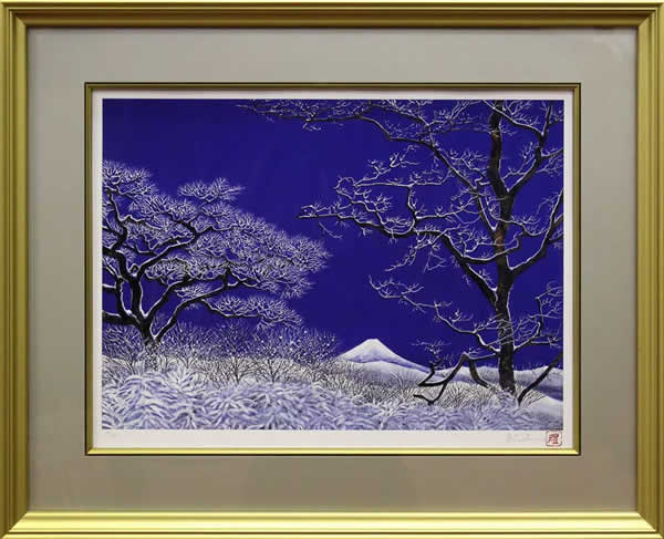 'White Trees' lithograph by Reiji HIRAMATSU
