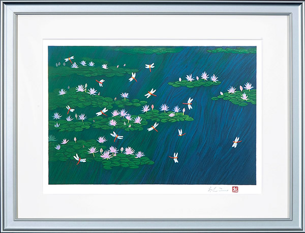 Frame of Monet's Pond and Red Dragonflies, by Reiji HIRAMATSU